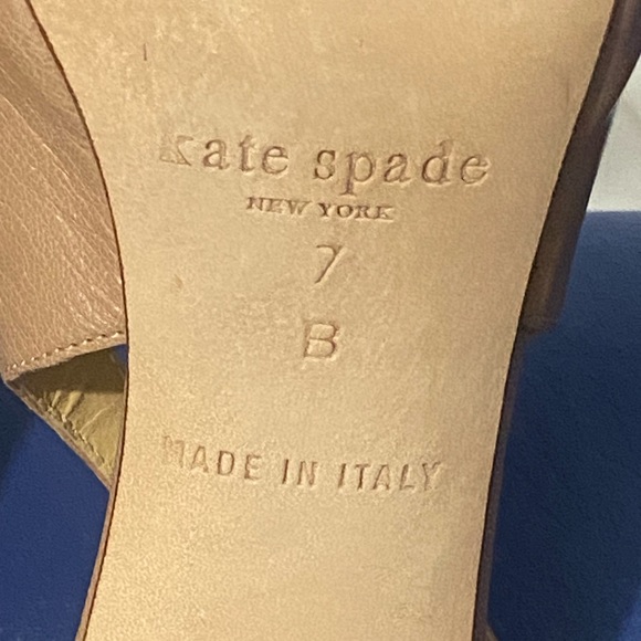 New Kate Spade New York Billow bow sling back beige heeled peep toe sandals - Picture 8 of 14